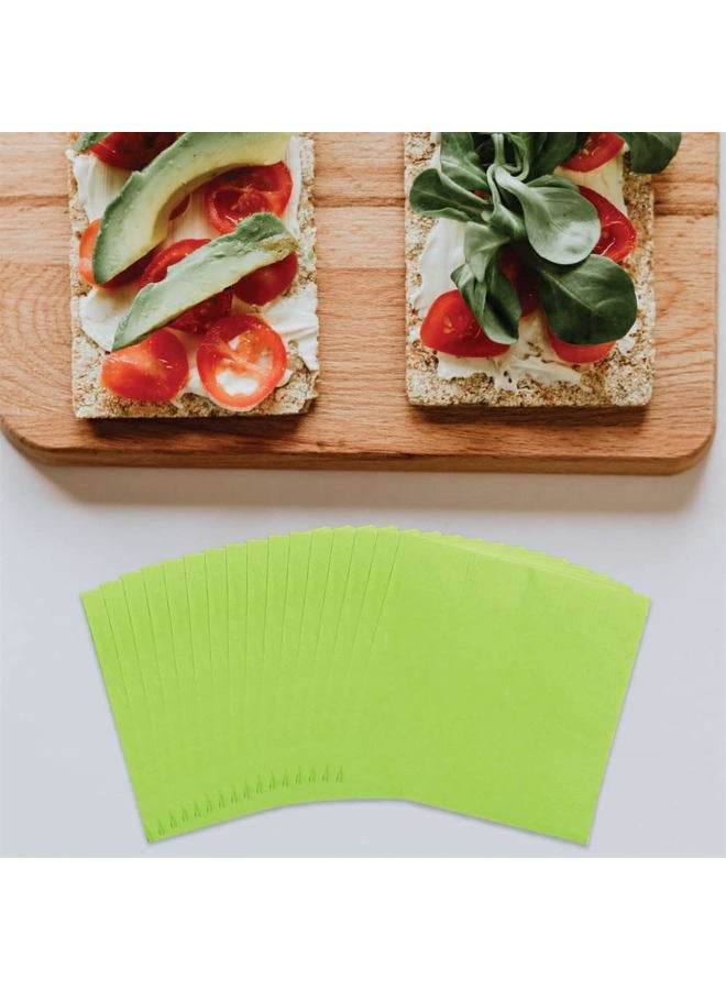 JAM PAPER Small Beverage Napkins - 5 x 5 - Lime Green - 50/Pack - Image 3