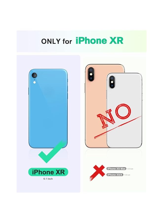 BGM iPhone XR Case, iPhone XR Wallet Case [RFID Blocking][Wireless Charging][Kickstand][Card Holder][Magnetic Closure]Leather Flip Foilo Case Cover Compatible with iPhone XR(6.1), Midnight Green