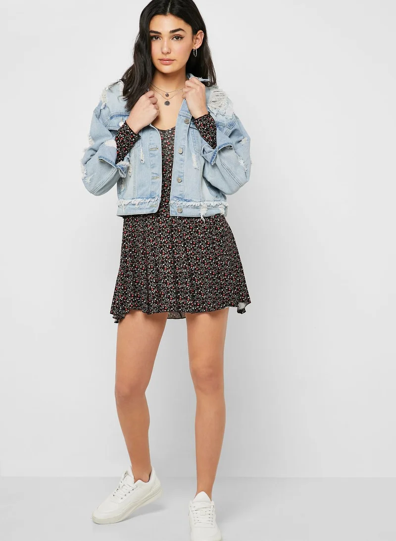 FOREVER 21 Floral Print Skater Dress