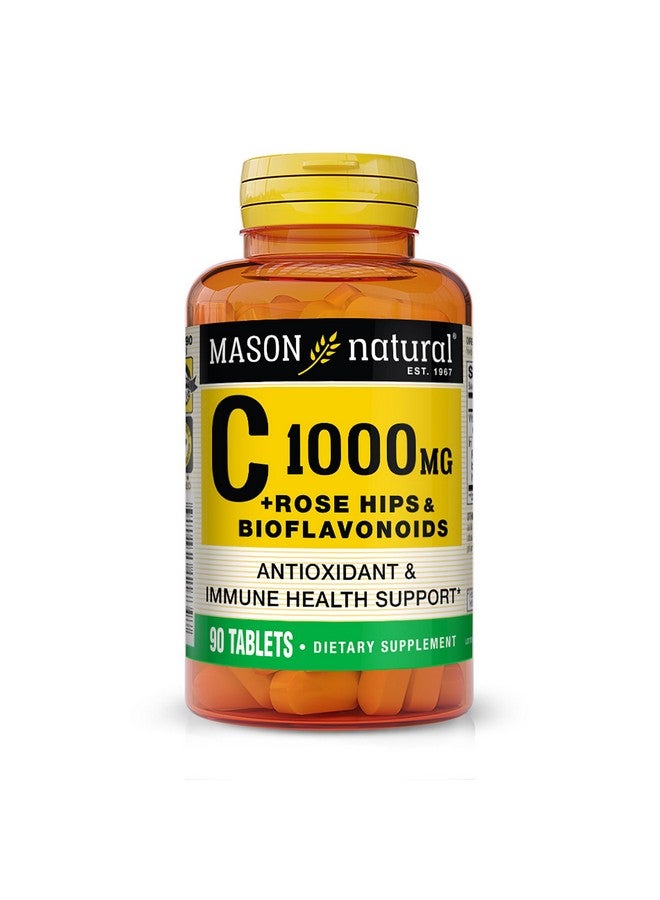 MASON NATURAL Vitamin C 1,000 mg plus Rose Hips and Bioflavonoids Complex - Supports a Healthy Immune System, Antioxidant and Essential Nutrient, 90 Tablets - Image 1