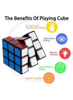 Generic Rubix Cube, Speed Cube Smooth Turning Magic Cube 3x3x3 Brain Teaser Puzzle Cube Sticker (2.2 inches)  - Image 2