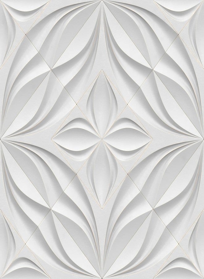 LaCheery White Tile Wallpaper Peel and Stick Ceiling Wallpaper Stick and Peel 3d Tiles Self Adhesive Backsplash Wall Paper Roll White Tile Contact Paper for Bathroom Kitchen Walls Waterproof 17.5"x80" - Image 1