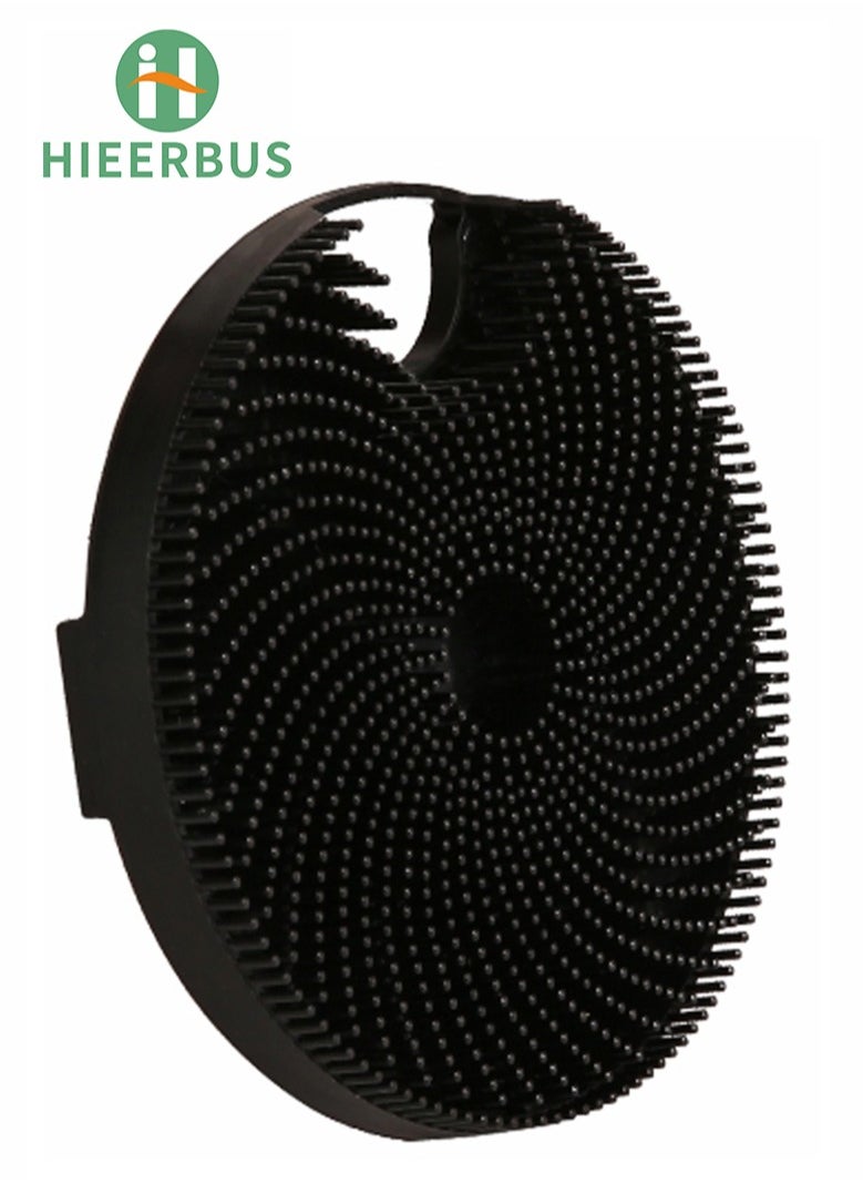 HieerBus - Silicone Body Brush, Gentle Exfoliating Body Scrubber in Shower Silicone Loofah with Easily Leather Bristles, Long Lasting, and More Hygienic Than Traditional Shower Loofah 1Pack, Black - Image 1