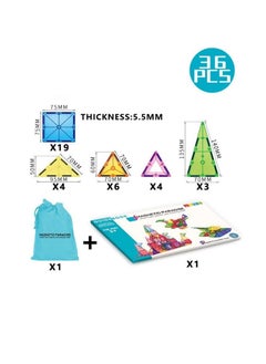 Cordova 3D Magnetic Tiles Building Set 36PCs Fun and Educational Toy STEAM for Learning & Creativity Best Gift for 3 4 5 6 8 Years Old Boys Girls 36 PCs Magnetic Tiles  - Image 3
