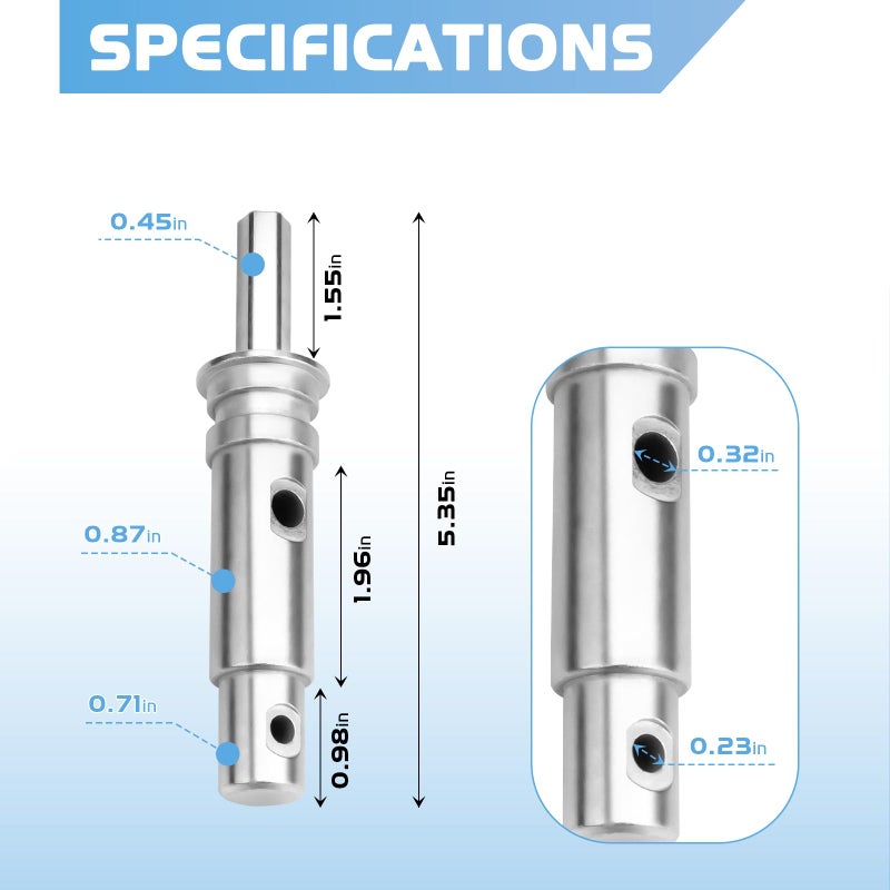 SyunsXoon Two Stage Drill Adapter Replacement for StrikeMaster NDA-3 Auger Adapter, Efficient Power Ice Auger Drill Chuck Fits for 4" - 8" StrikeMaster Mora & Lazer Hand & Power Auger Drills - Image 2