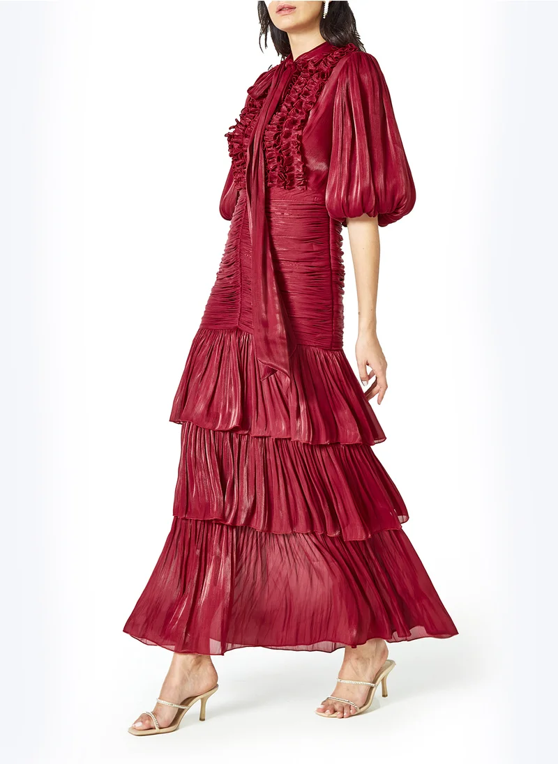 امري Frilled Long Dress