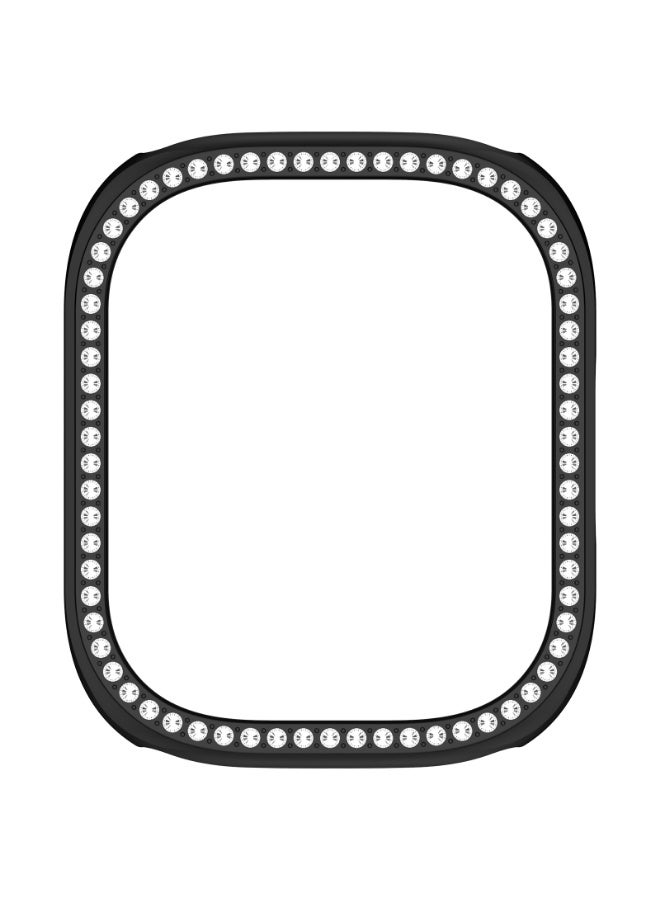 غطاء مجوهرات مجوف لساعة Redmi Watch 5 Active للنساء/الرجال، إطار متين مقاوم للسقوط مرصع بأحجار الراين لساعة Redmi Watch 5 Active الذكية (أسود) - Image 4