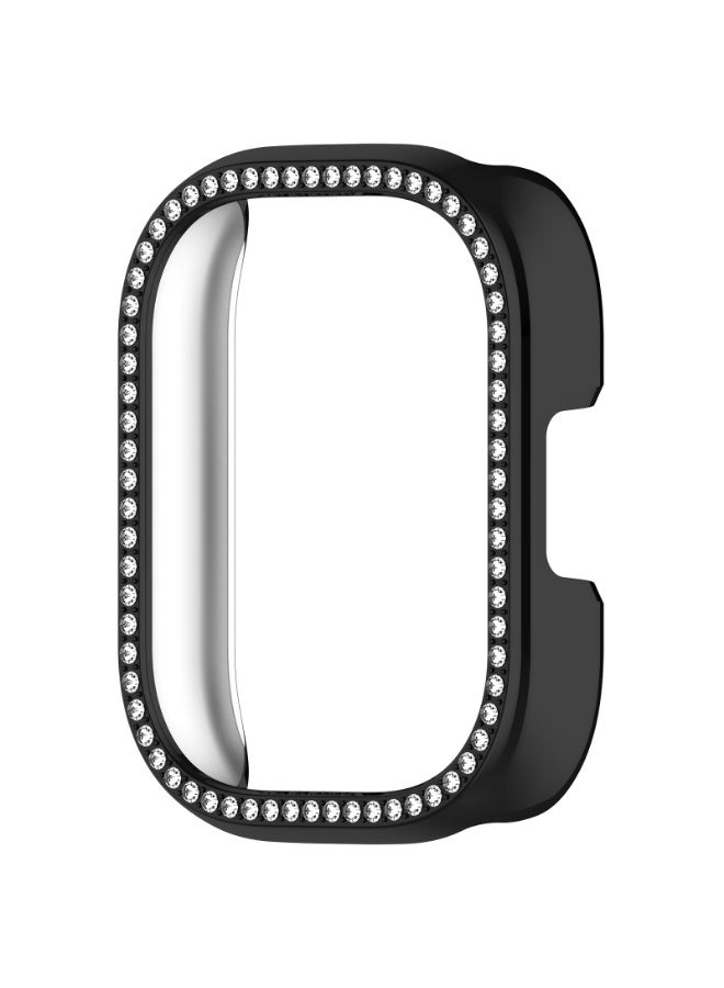 غطاء مجوهرات مجوف لساعة Redmi Watch 5 Active للنساء/الرجال، إطار متين مقاوم للسقوط مرصع بأحجار الراين لساعة Redmi Watch 5 Active الذكية (أسود) - Image 2
