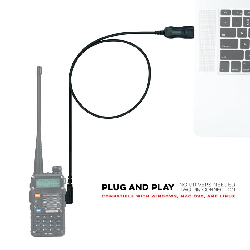 BTECH PC03 FTDI Universal Plug & Play USB Programming Cable for BTECH, Baofeng, Kenwood Radios - Compatible with UV-5R, BF-F8HP, GMRS-V2, UV-82HP & More - Easy Setup, No Driver Needed - Image 2