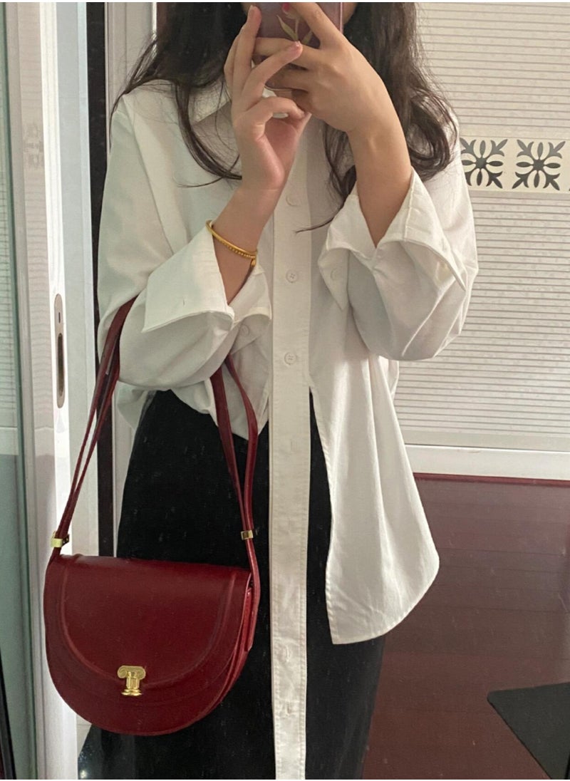 AC - A.Cloud Sunset Saddle Bag Vintage Roman Column Shoulder Bag Modern Underarm Handbag - Image 1
