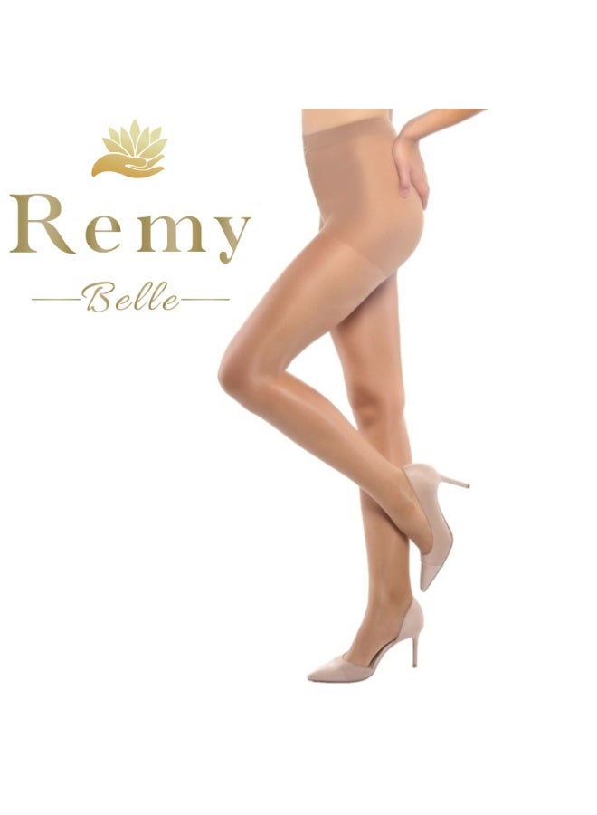 Remy Belle Pack of 2 Tights 15 Den Stocking Pantyhose Nylon for Women Ladies Tight Skin Color - Image 1