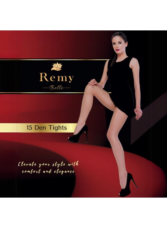 Remy Belle Pack of 2 Tights 15 Den Stocking Pantyhose Nylon for Women Ladies Tight Skin Color - Image 2