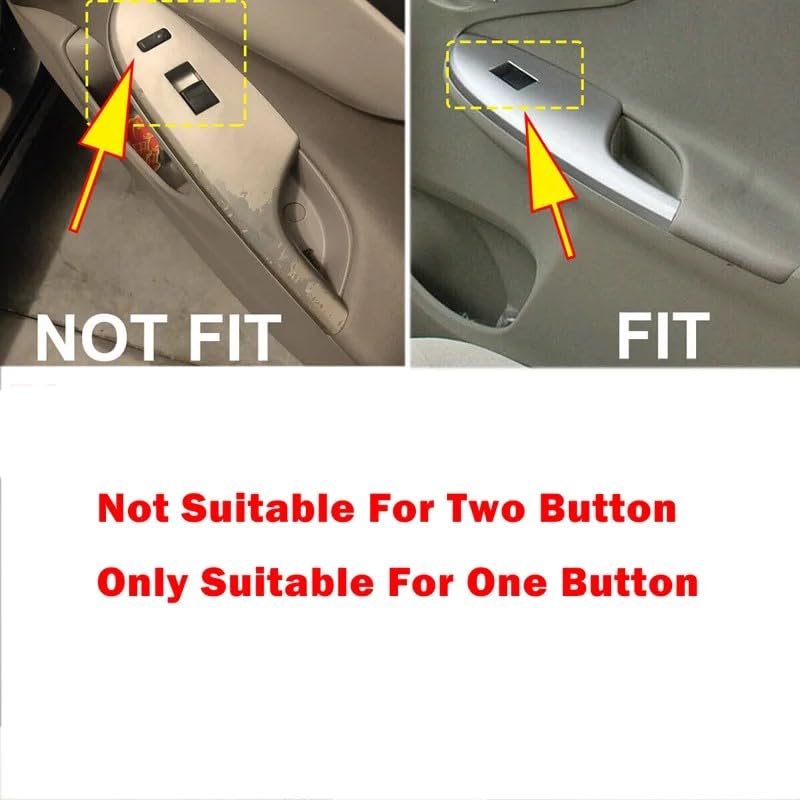 Fouedy 4Pcs/Set Fit for to-yota Corolla 2009 2010 2011 2012 2013 Facelift Front Window Lift Control Switch Bezel Trim Panel Cover Sliver (4Pcs) - Image 4