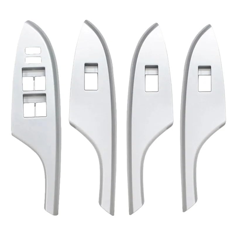 Fouedy 4Pcs/Set Fit for to-yota Corolla 2009 2010 2011 2012 2013 Facelift Front Window Lift Control Switch Bezel Trim Panel Cover Sliver (4Pcs) - Image 2