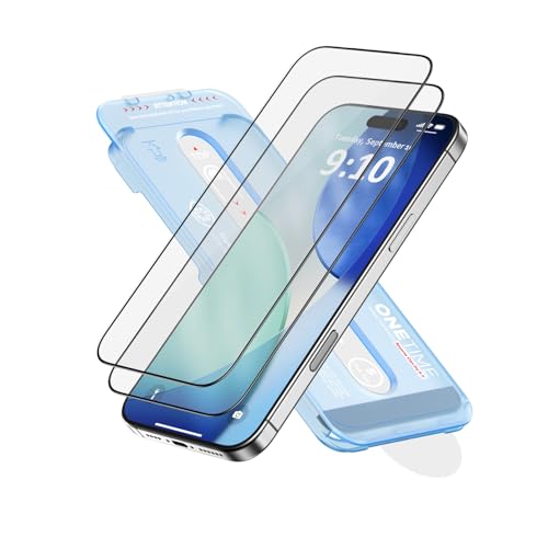 FLOLAB NanoArmour ONETIME 2 Pack for iPhone 17 Screen Protector Tempered Glass Ultra Clear InfinityEdgetoEdge Easy Install DustFreeReinforced Edge - Image 1