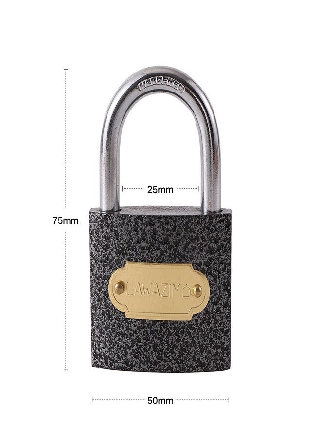 LAWAZIM Iron Padlock-Pack of 3 50mm - HeavyDuty Shackle Keyed Pad Lock for Hasp Latch Gym Locker Toolbox Gate Shed Storage Unit Cabinet Weatherproof Rust-Resistant Secure Locking Mechanism  - Image 2