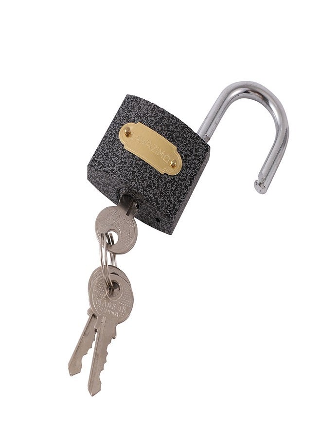 LAWAZIM Iron Padlock-Pack of 3 50mm - HeavyDuty Shackle Keyed Pad Lock for Hasp Latch Gym Locker Toolbox Gate Shed Storage Unit Cabinet Weatherproof Rust-Resistant Secure Locking Mechanism  - Image 3