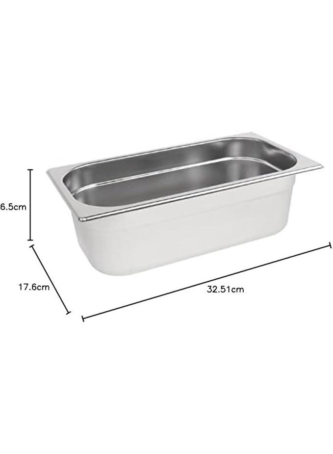 SOFIA REFRIGERATION GN Pan/Tray 1/3 6.5cm Stainless Steel Food Container Food Warmer, Food Storage, For Catering and Kitchen Use - Image 2