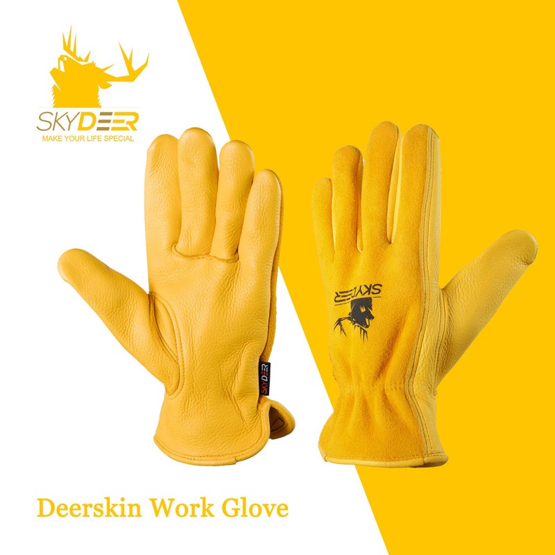 Skydeer Full Super Soft Deerskin Leather Work Gloves (Sd2212/L) - Image 5