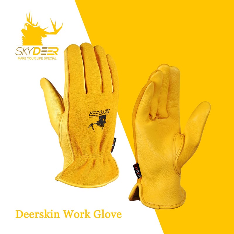 Skydeer Full Super Soft Deerskin Leather Work Gloves (Sd2212/L) - Image 4