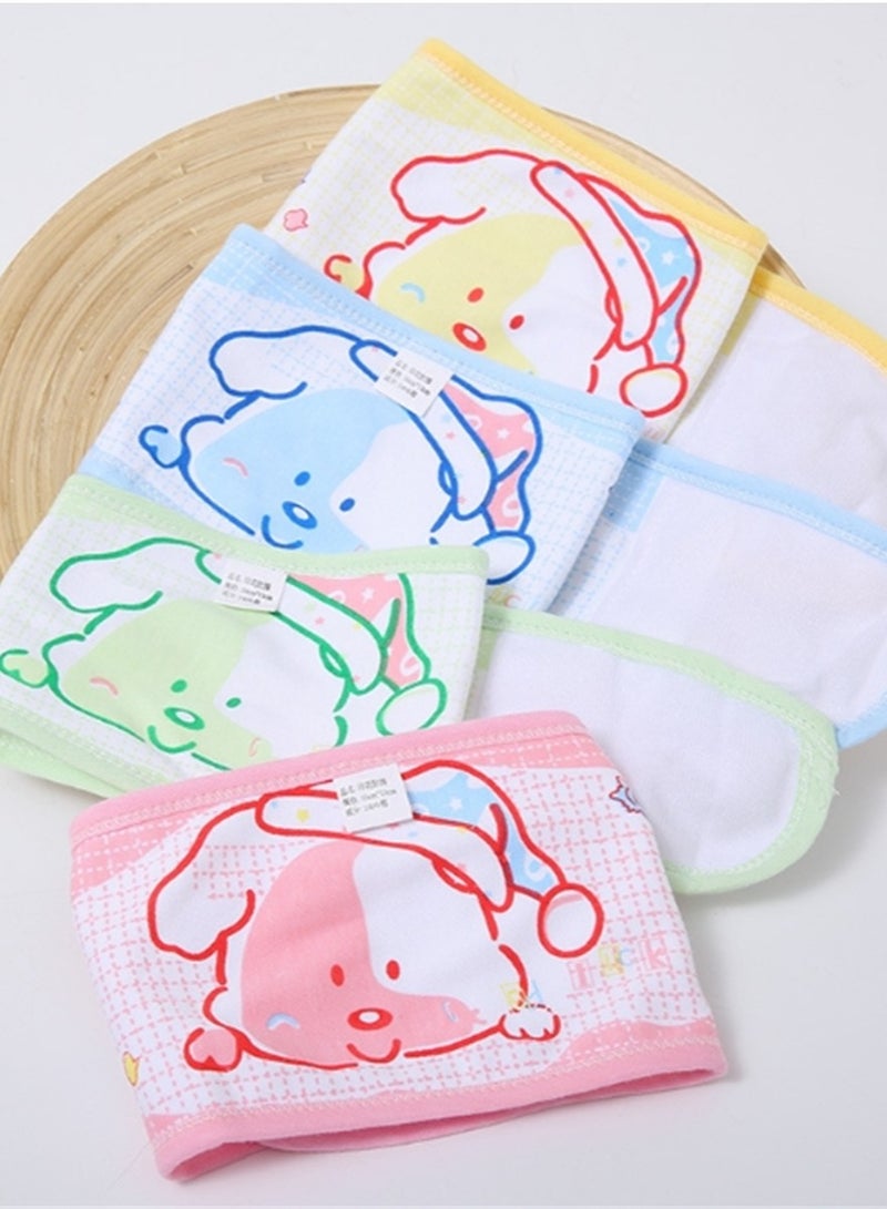 4-Piece Cotton Baby Infant Umbilical Cord Belly Band, Warm Wrap Newborn Waist Support Belt, Soft Newborn Navel Belt - Image 1