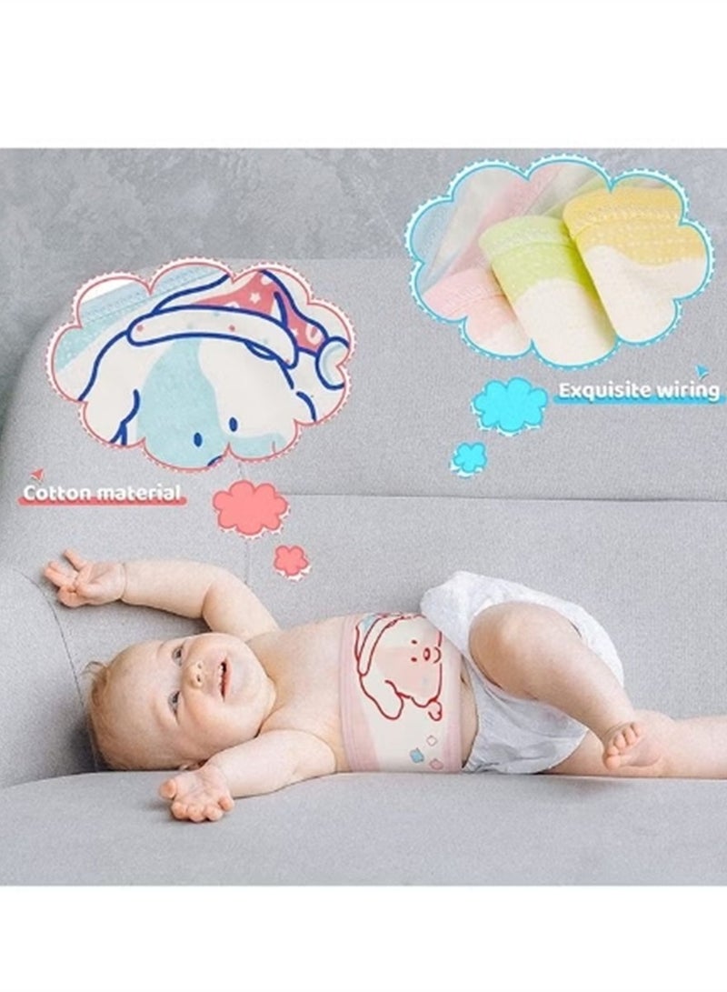 4-Piece Cotton Baby Infant Umbilical Cord Belly Band, Warm Wrap Newborn Waist Support Belt, Soft Newborn Navel Belt - Image 5