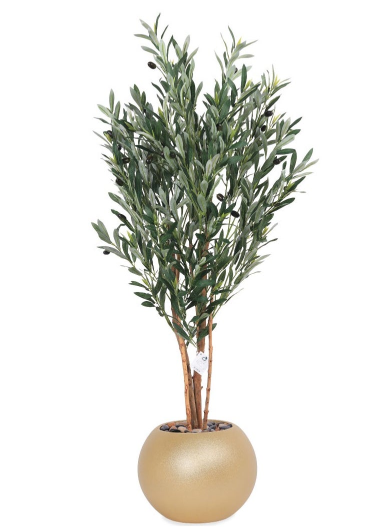 co arma Artificial olivArtificial olive tree with plastic stand, 120 cm highe tree with plastic stand  - Image 1
