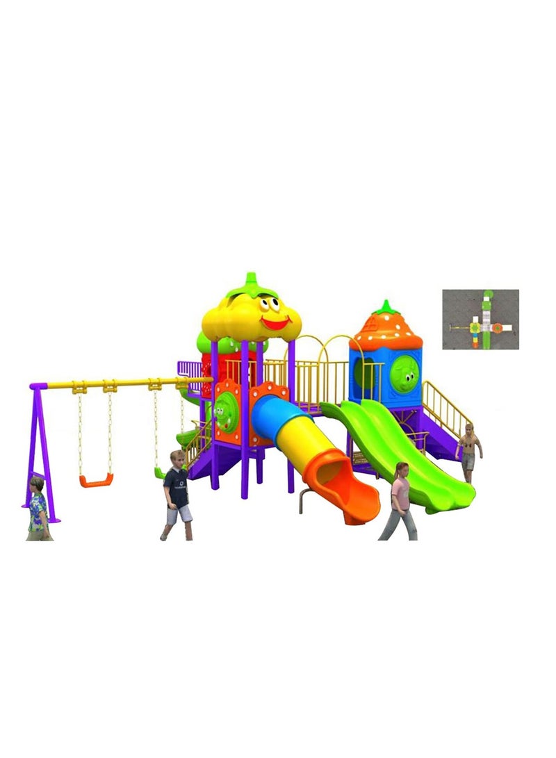 ميتس Myts Mega Fiesta Playground Kid Swing And Tubular Slides - Image 2
