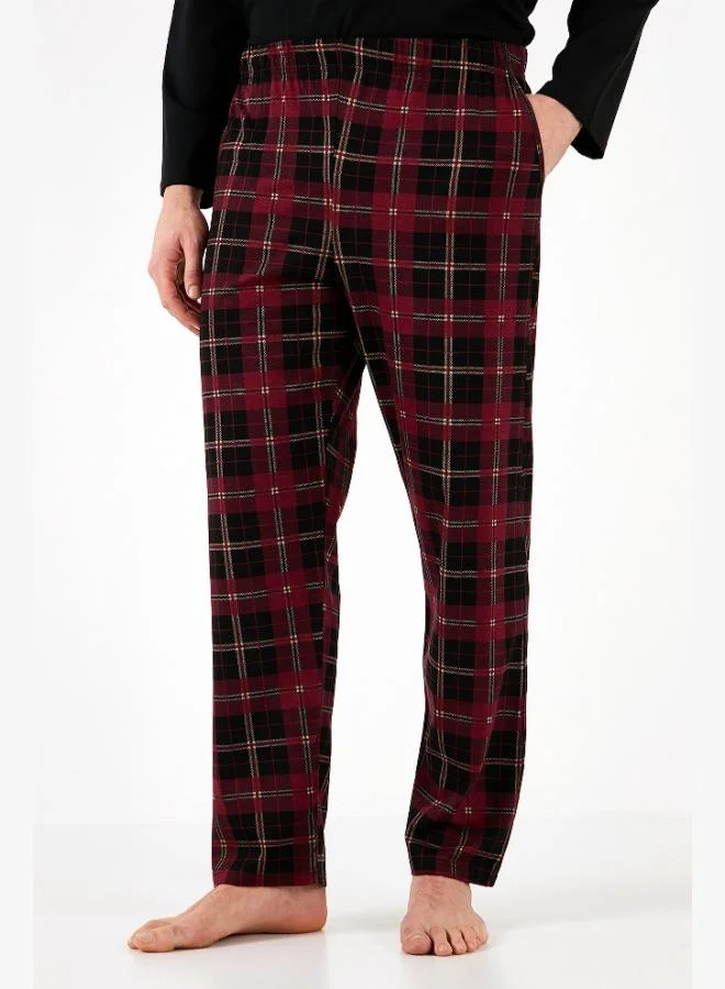 Buratti Buratti Plaid Pocketed Elastic Waist 100% Cotton Regular Fit Men's Pajama Set PAJAMA SET 6572001