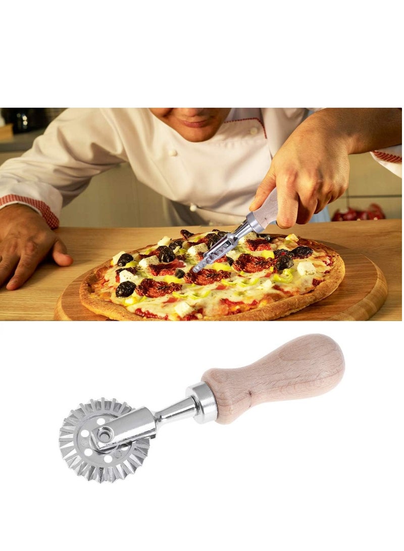 Pastry and Pasta Cutter Wheel, Stainless Steel Biscuit Mold Cookie Cutter Lace-up Embossed Baking Tool Dessert Pastry Mold with Wooden Handle - Image 5