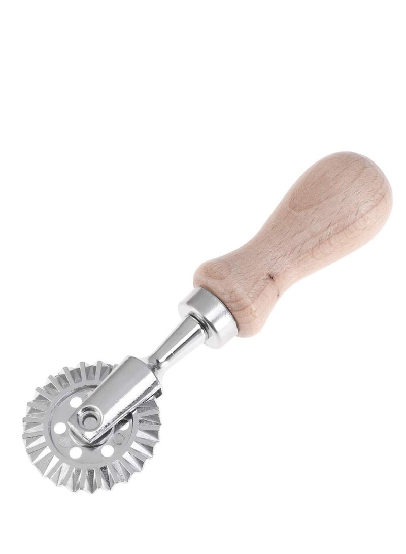 Pastry and Pasta Cutter Wheel, Stainless Steel Biscuit Mold Cookie Cutter Lace-up Embossed Baking Tool Dessert Pastry Mold with Wooden Handle - Image 2