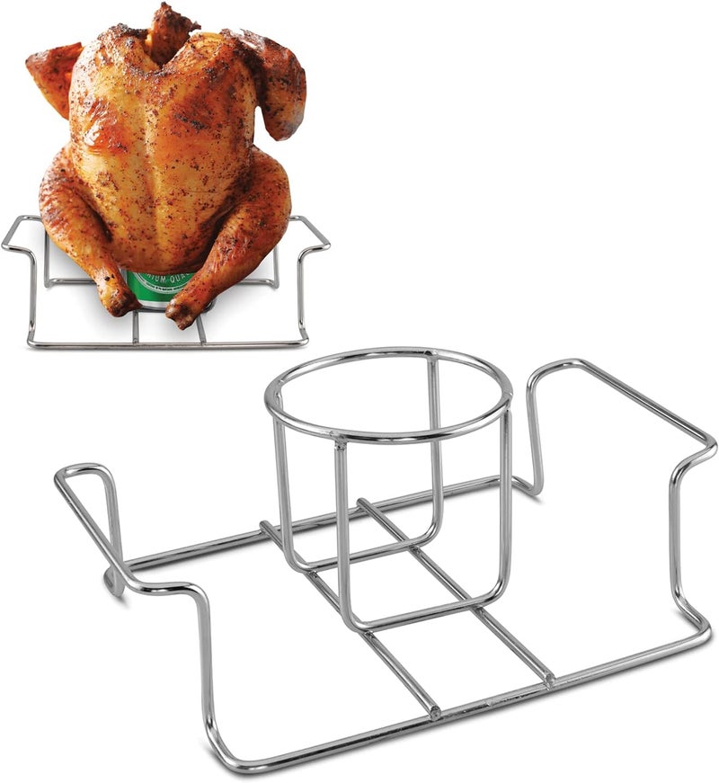 Koohere Beer Can Chicken Holder for Grill and Smoker, Premium Grade Stainless Steel Beer Chicken Stand with Handle - Image 1