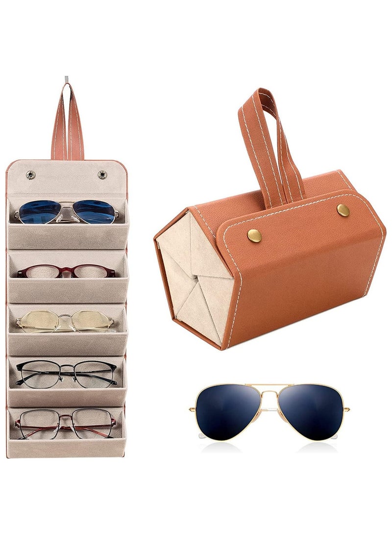 منظم نظارات 5 جيوب قابل للطي مع شنطة حمل - Image 1