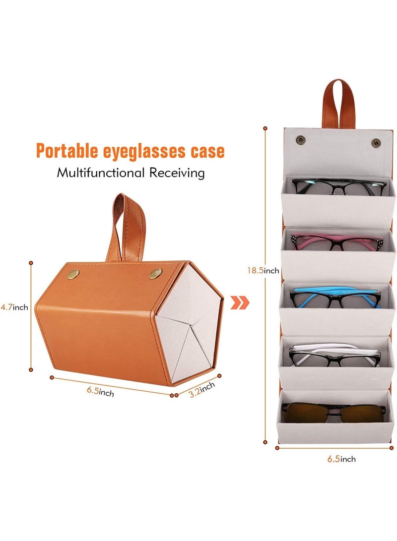 منظم نظارات 5 جيوب قابل للطي مع شنطة حمل - Image 2