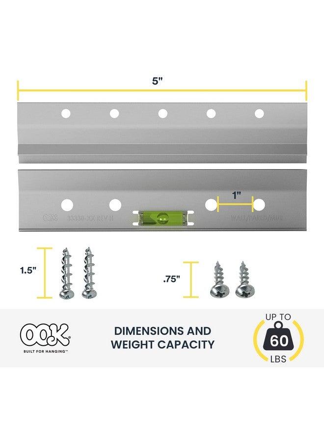 OOK 55310 French Cleat, Picture and Mirror Hanger with Hardware, 60lb, Aluminum (7 Piece) - Image 2