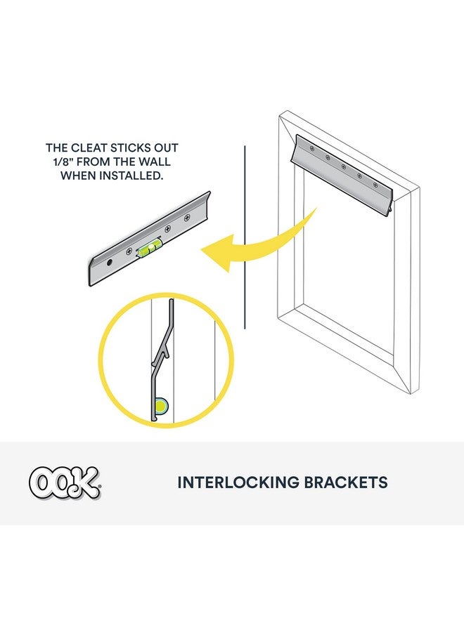 OOK 55310 French Cleat, Picture and Mirror Hanger with Hardware, 60lb, Aluminum (7 Piece) - Image 4