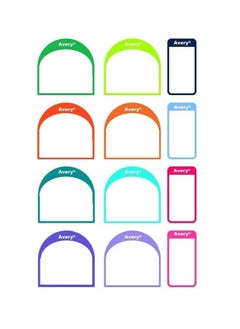 AVERY Avery Shoes Labels, name labels, stick on school labels, 24 labels per pack (2 Sizes in the pack: 30x30 mm, 15x30 mm), White with Bold Coloured Edges  - Image 2