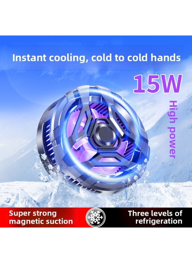 Mobile Phone Radiator S25 Can Freeze Semiconductor Refrigeration Game Cooling Live Broadcast With Chicken Artifact-Product Color:S13 Magnetic Semiconductor Heat Sink-White  - Image 2