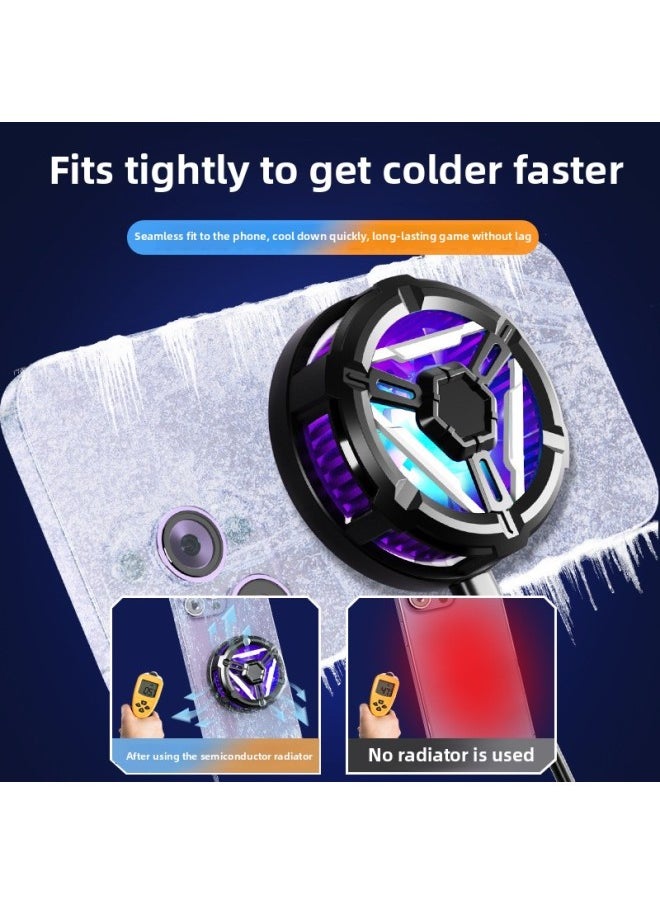 Mobile Phone Radiator S25 Can Freeze Semiconductor Refrigeration Game Cooling Live Broadcast With Chicken Artifact-Product Color:S13 Magnetic Semiconductor Heat Sink-White  - Image 3
