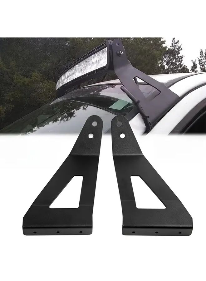 2 Pairs Light Bar Brackets Compatible With Jeep 1984 2001 Black All Metal Construction With Foam Pads For 52 Inch Curved Light Bars Sturdy And Scratch Free Installation - Image 4