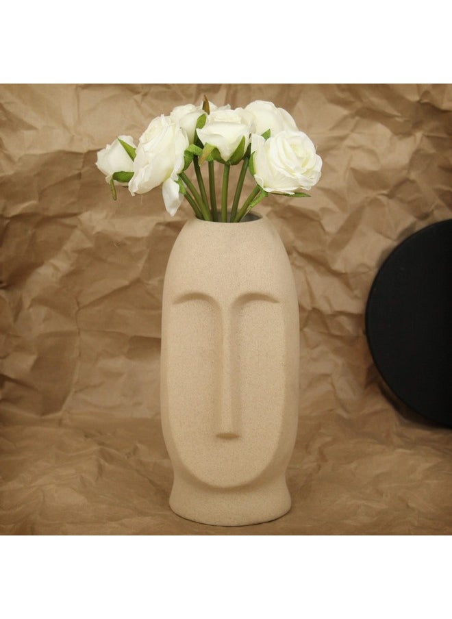 TIED RIBBONS Decorative Ceramic Face Vase (White, Matte Finish, 9.8 inch x 3.9 Inch) for Artificial Flowers Plants Home Decor Office Bedroom Living Room Farmhouse Table Corner Decoration Items - pzsku/Z09B041C0F87F223A5AC6Z/45/_/1737720979/c3c2c71e-2e2f-4da8-8806-f73de88c4b10