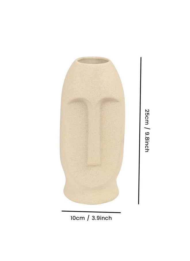 TIED RIBBONS Decorative Ceramic Face Vase (White, Matte Finish, 9.8 inch x 3.9 Inch) for Artificial Flowers Plants Home Decor Office Bedroom Living Room Farmhouse Table Corner Decoration Items - pzsku/Z09B041C0F87F223A5AC6Z/45/_/1737720983/6e1a0bd2-26e8-4d52-a3ca-bd07595e819e