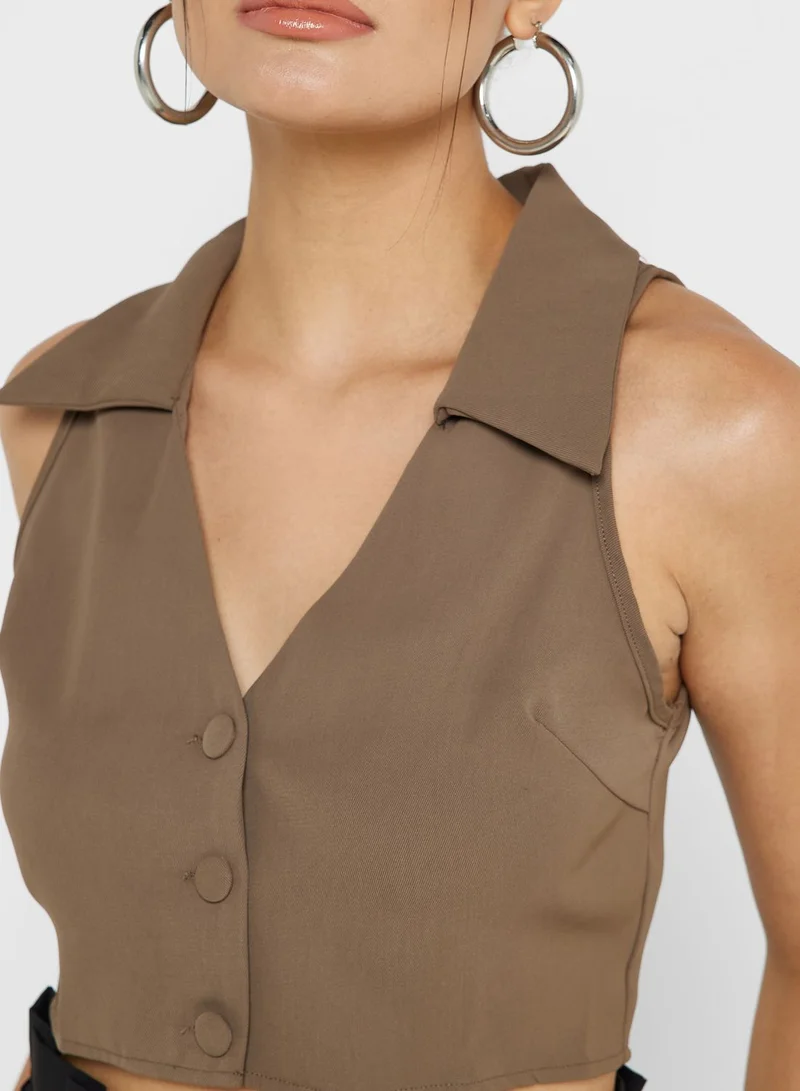 Ginger Cropped Vest Style Top