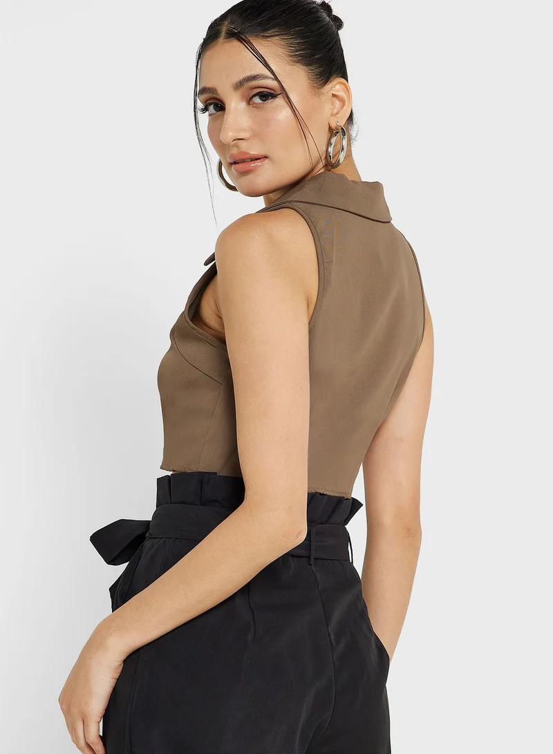 Ginger Cropped Vest Style Top