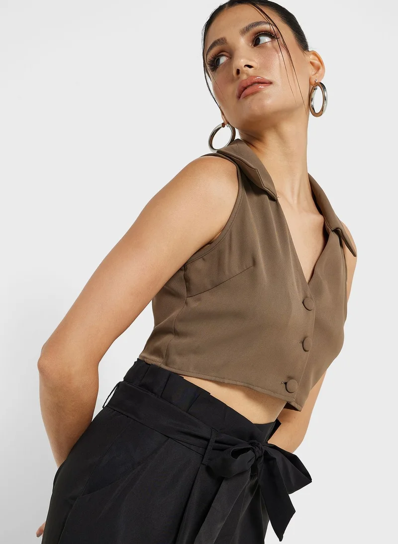 Ginger Cropped Vest Style Top