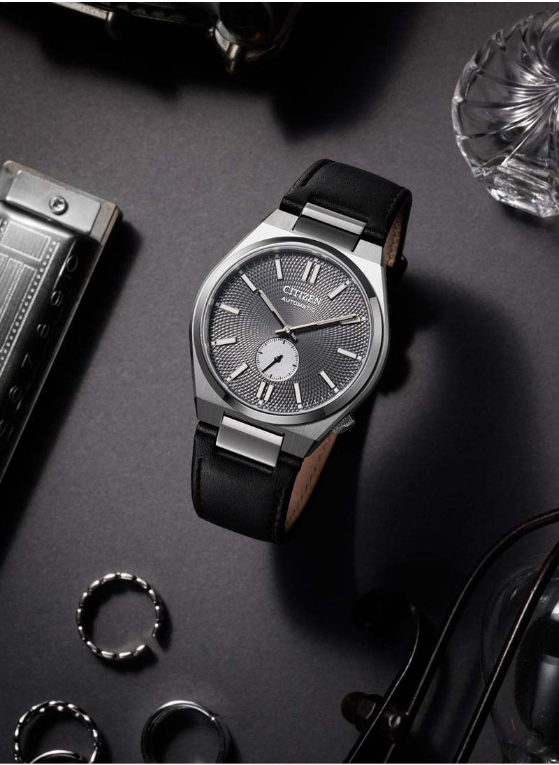 CITIZEN - Automatic Black Patter Dial Leather Strap Men's Watch NK5010-01H - Image 1