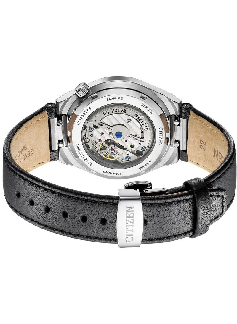 CITIZEN - Automatic Black Patter Dial Leather Strap Men's Watch NK5010-01H - Image 1