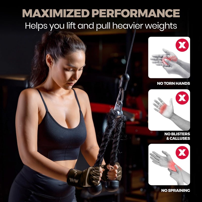 MhIL Workout Gloves for Women â€“ Breathable Gym Gloves for Women with Palm Protection and Enhanced Grip â€“ Padded Weight Lifting Glove for Womens with Wrist Wraps Support Weightlifting Exercise Cycling - Image 4