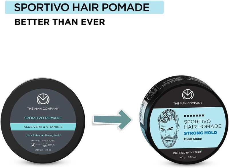 The Man Company Sportivo Stronghold Hair Styling Pomade Wax for Men | Stylish Glossy Finish with Volume | Non Sticky - 100gm - Image 4