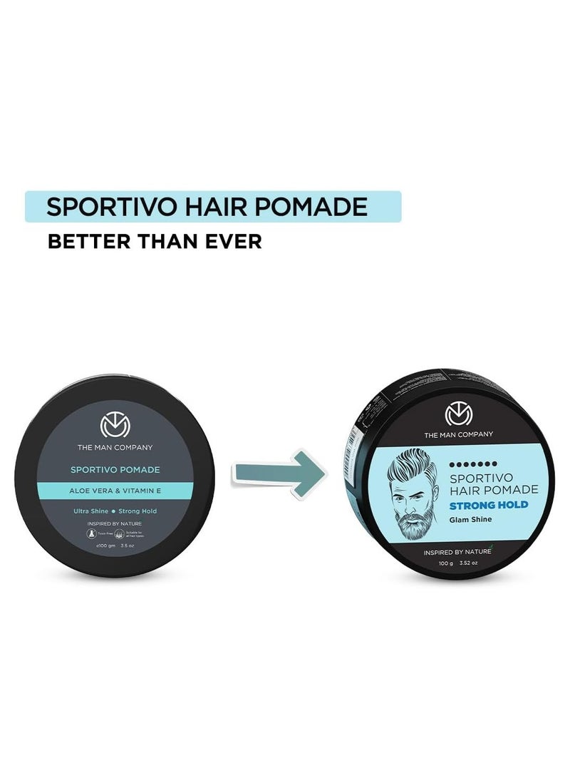 The Man Company Sportivo Stronghold Hair Styling Pomade Wax for Men | Stylish Glossy Finish with Volume | Non Sticky - 100gm - Image 4